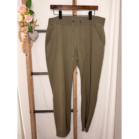 Utopia by Hue Pants - Utopia by Hue Womens XL Olive Green Drawstring Jogger Pants Stretch Activewear